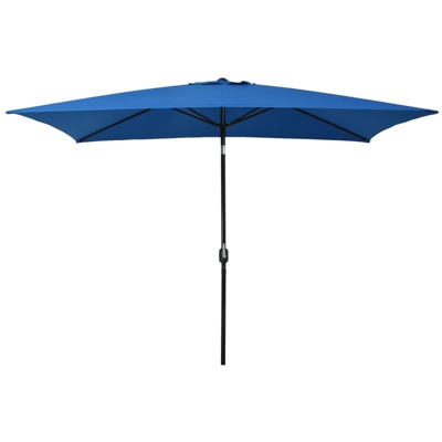 Ombrellone da Esterni con Palo in Metallo 300x200cm Azzurro