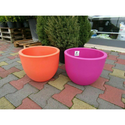 FIORIERA VASO CASSETTA DA BALCONE PLASTICA moderna CLEO 60 cm VARI COLORI veca - Color: ARANCIO en oferta
