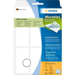 HERMA 10616 etichetta autoadesiva Bianco Rettangolo con angoli arrotondati 192 pezzo(i) características