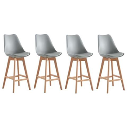 Set di 4 sgabelli BJORN - Piedini in faggio - Finto grigio - L 49 x P 59 x H 101 precio