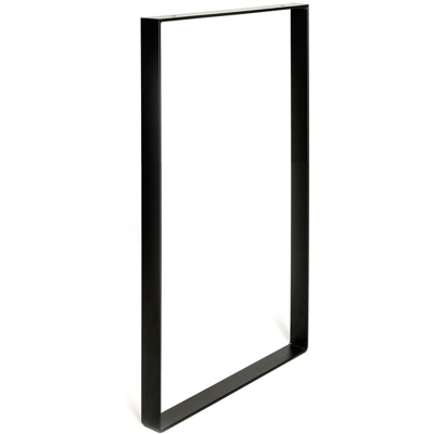 Gamba/telaio rettangolare in acciaio per tavoli o mobili in stile industriale. Altezza di 71 cm. Realizzata in acciaio con finitura nero opaco. Per