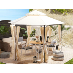 Gazebo in acciaio e tessuto beige Ø350 cm PORTEL en oferta
