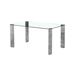 Tavolo Fisso Adeline Colore Grigio Piano In Vetro en oferta