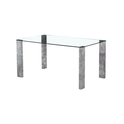 Tavolo Fisso Adeline Colore Grigio Piano In Vetro