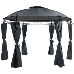 Gazebo in acciaio e tessuto grigio Ø368 cm SAFARA precio