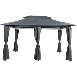 Padiglione in acciaio e tessuto grigio 300 x 400 cm COLOS en oferta