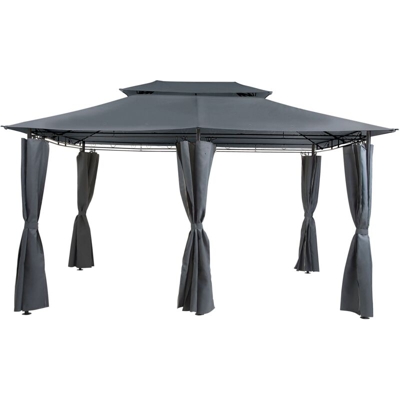 Padiglione in acciaio e tessuto grigio 300 x 400 cm COLOS