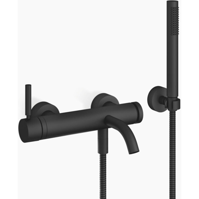 Dornbracht Meta miscelatore monocomando per vasca a muro, con set doccia, sporgenza 202 mm, 33233660, colorazione: Nero opaco - 33233660-33