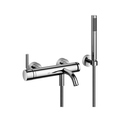 Dornbracht Meta miscelatore monocomando per vasca a muro, con set doccia, sporgenza 202 mm, 33233660, colorazione: Platino Opaco - 33233660-06
