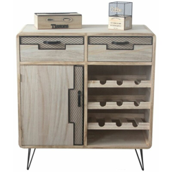 Portabottiglie Legno Metallo (80 x 38 x 84 cm) - Dkd Home Decor precio