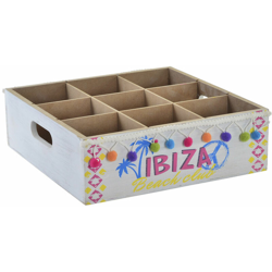 Portabottiglie Ibiza Legno Stoffa (26.5 x 27 x 8.5 cm) - Dkd Home Decor precio