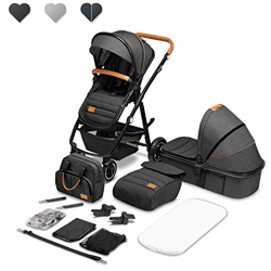 Lionelo Amber Passeggino Set 2 in 1 carrozzina con sedile sportivo e borsa fissa per navicella copertura zanzariera telo parapioggia tappetino per fas características