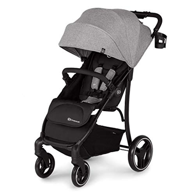 Kinderkraft Passeggino Leggero TRIG, Pieghevole, Posizione Distesa, Sospensione 4 Ruote, Bambini, Grigio