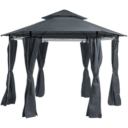 Gazebo in acciaio e tessuto grigio Ø350 cm PORTEL en oferta