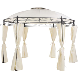 Gazebo in acciaio e tessuto beige Ø368 cm SAFARA en oferta