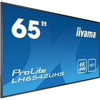 LH6542UHS-B3 visualizzatore di messaggi Pannello piatto per segnaletica digitale 163,8 cm (64.5") IPS 4K Ultra HD Nero Processore integrato Android 8.0, Public Display