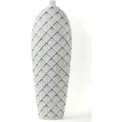 Vaso Bianco Grigio Resina Moderno (21 x 11 x 61 cm) - Dkd Home Decor