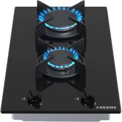 AREBOS Cucina Piano Cottura a Gas Vetroceramica 2 Fuochi per Gas Naturale 30 cm características