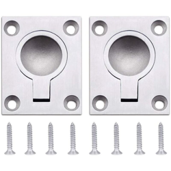 (2 pezzi) maniglia a scomparsa con anello a filo maniglia per portello armadietto armadietto maniglia nascosta 49 x 39 mm - Hardware per porta del en oferta
