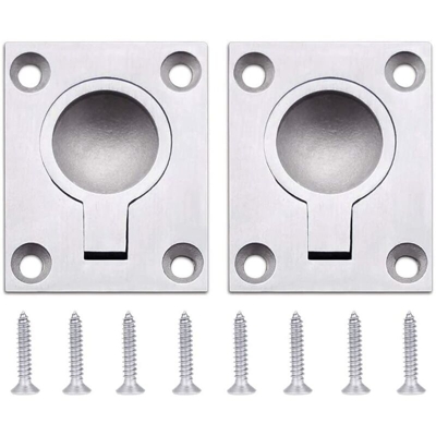 (2 pezzi) maniglia a scomparsa con anello a filo maniglia per portello armadietto armadietto maniglia nascosta 49 x 39 mm - Hardware per porta del