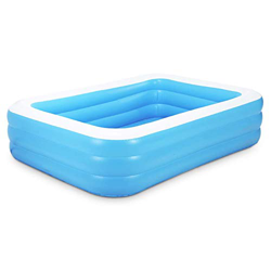QASIMO Piscina Gonfiabile Rettangolare Blu Spesso PVC (128 CM) precio