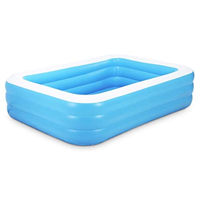QASIMO Piscina Gonfiabile Rettangolare Blu Spesso PVC (128 CM)