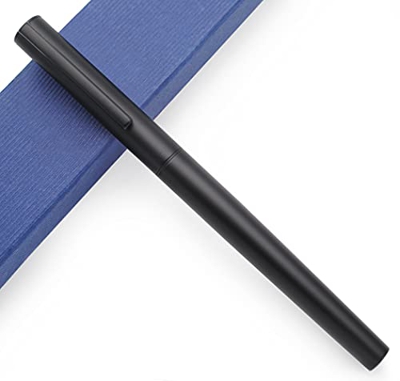 JINHAO 35 - Penna stilografica in metallo, pennino extra sottile da 0,38 mm, colore: Nero