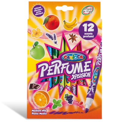 Carioca 42672 - Xplosion Confezione 12 Pennarelli con Inchiostro Profumato, Doppia Punta, Fine 1 mm e Media 4.4 mm