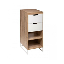 Scaffale in legno Naturale due ripiani due cassetti piedi in metallo ORSO 40x50x h105 cm características