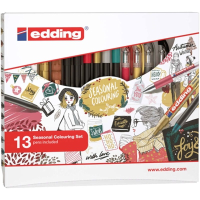 edding Set di Penne a Colori Stagionali 13 pz