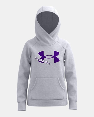 Felpa con cappuccio UA Rival Fleece Logo da ragazza
