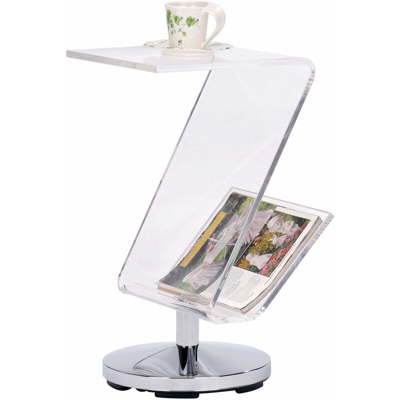 Tavolo Porta Riviste DKD Home Decor Trasparente Acrilico Metallo Argentato (30 x 33 x 55 cm)