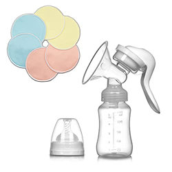 Belltop - Tiralatte manuale + 6 dischi per allattamento riutilizzabili gratis - Raccoglitore di latte materno - Estrattore materno - Dischi assorbenti características
