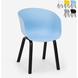 Sedia design moderno polipropilene metallo per cucina bar ristorante Senavy | Azzurro características