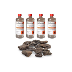 Pacchetto Accessori per Biocamino con 4 Lt Bioetanolo Italiano e Pietre Laviche Alta Qualità en oferta