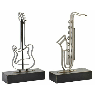 Statua Decorativa Metallo Legno MDF Finitura invecchiata (25 x 10 x 42 cm) (2 pcs) - Dkd Home Decor