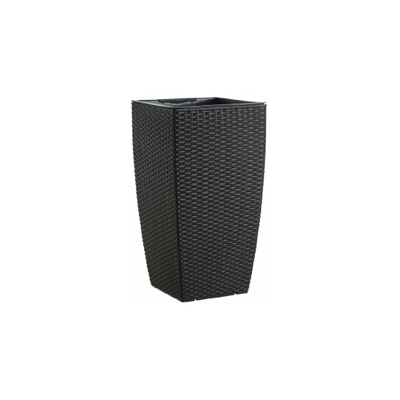 Dehner Living - Vaso per Piante con Sistema d'irrigazione, Effetto bambù, 36 x 36 cm, Color caffè