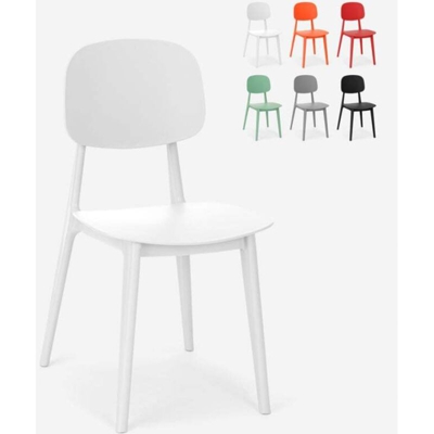 Sedia in polipropilene design moderno per cucina giardino bar ristorante Geer | Bianco