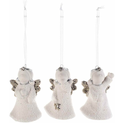 Gruppo Maruccia - Angioletti da appendere per albero di Natale in ceramica set da 12 pezzi