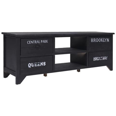 Mobile Porta Tv Nero 115x30x40 Cm In Legno