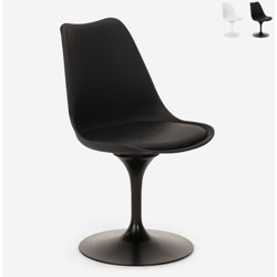 Sedia girevole design tulip cuscino soggiorno ufficio ristorante Lupas | Nero características