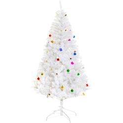 HomCom Albero di Natale 180cm con 930 Rami Addobbato, Bianco características