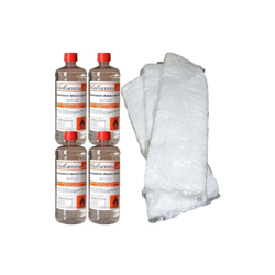 Set Di Accessori per Biocamini con 4 Lt Bioetanolo Biofiamma Italiano e 3 Fibre Ceramiche precio