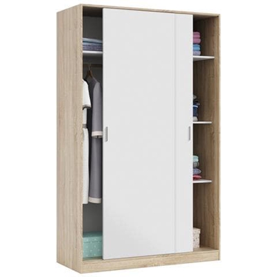 Kit Armadio 2a Scorrevoli Cm. 120x50x200h Rovere / Bianco