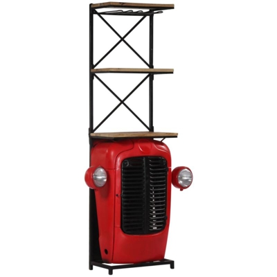vidaXL Cantinetta per Vini a Trattore 49x32x183 cm Massello di Mango - Rosso