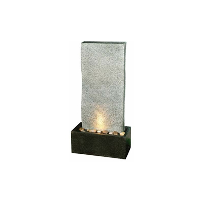 Dehner Fontana da giardino Cliff con illuminazione a LED, ca. 97 x 49 x 49 cm, poliresina, grigio/nero