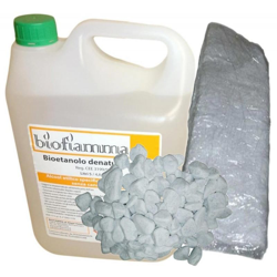 Kit Biocamini 5 Litri Bioetanolo Italiano + 1 Fibra Ceramica + Pietre Bianche Decorative características