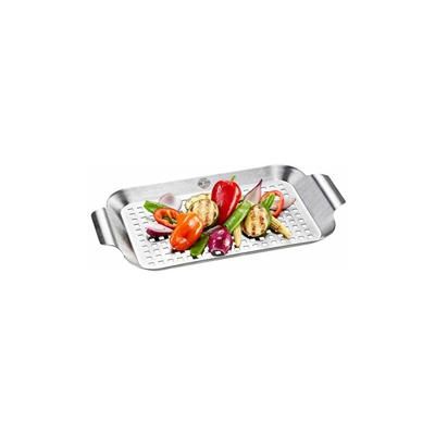 Gefu - Piastra per Cottura Verdure Barbecue Acciaio Inox, Acciaio Inox, Inox, 33 x 18,7 x 2,5 cm