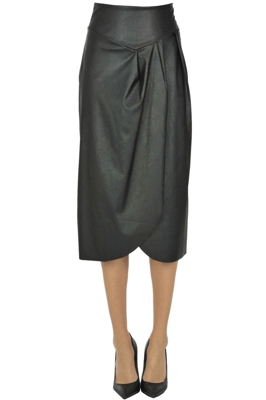 Eco-leather pencil skirt