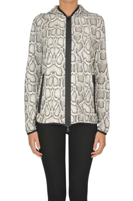 Reptile print leather jacket